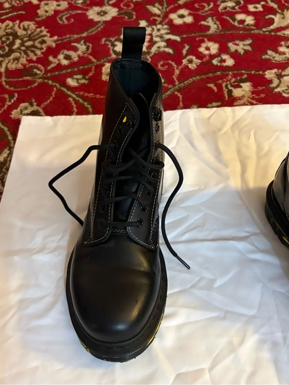 Dr. Martens Black Patent Lace-Up Combat Boots